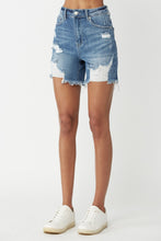 Cargar imagen en el visor de la galería, RISEN High Waisted Distressed Denim Shorts