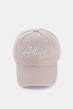 Charger l&#39;image dans la galerie, Zenana Washed ATLANTA Embroidered Baseball Cap