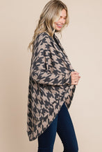 Charger l&#39;image dans la galerie, BOMBOM Houndstooth Open Front Cocoon Knit Cardigan