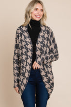 Charger l&#39;image dans la galerie, BOMBOM Houndstooth Open Front Cocoon Knit Cardigan