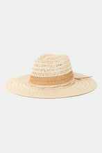 Cargar imagen en el visor de la galería, Fame Contrast Straw Braided Sun Hat