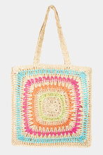 Load image into Gallery viewer, Fame Rainbow Crochet Knit Tote Bag