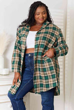 Load image into Gallery viewer, Double Take Plaid Collared Neck Long Sleeve Shirt
