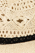 Cargar imagen en el visor de la galería, Fame Openwork Lace Detail Wide Brim Hat