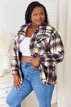 Charger l&#39;image dans la galerie, Double Take Plaid Button Front Shirt Jacket with Breast Pockets