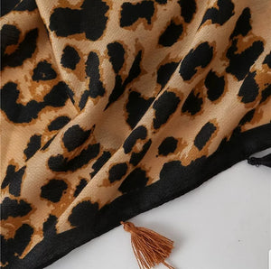 Satin Silk Scarf Women Fashion Shawl Leopard Prints Silky Wraps 180x90cm, Women head Hijab, Head Wrap