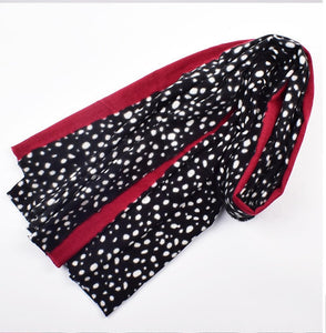 Red Leopard Print Acrylic scarf/ cozy warm scarf/ unisex scarf/ winter scarf