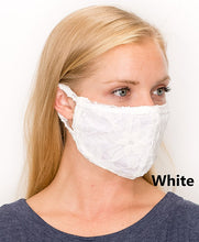 Cargar imagen en el visor de la galería, Cooling Lace Masks , Washable, Breathable, Reusable Single or Double Layers Face Covering, Made in USA