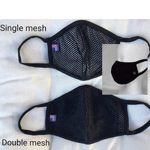 Load image into Gallery viewer, Cooling Mesh Masks for Kids and Adults, Washable, black face mask, Breathable, Reusable face mask 1 or 2 Layers Face Covering,Made in USA
