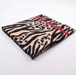 Winter Shawl Zebra Print Acrylic Scarf/ Unisex Scarf/ Warm Scarf