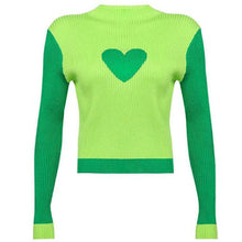 Cargar imagen en el visor de la galería, Casual Heart Design Color Block Sweater