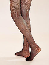 Load image into Gallery viewer, Rhinestone Fishnet Tights