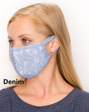 Load image into Gallery viewer, Cooling Lace Masks , Washable, Breathable, Reusable Single or Double Layers Face Covering, Made in USA