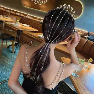 Luxury Rhinestone Long Tassel Headband