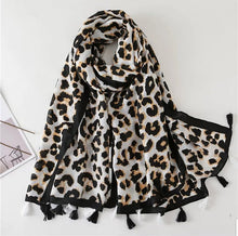Charger l&#39;image dans la galerie, Satin Silk Scarf Women Fashion Shawl Leopard Prints Silky Wraps 180x90cm, Women head Hijab, Head Wrap