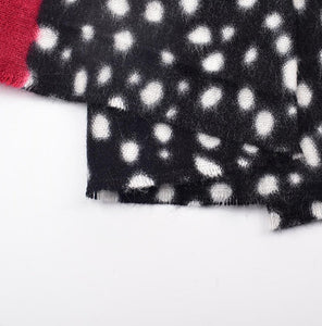 Red Leopard Print Acrylic scarf/ cozy warm scarf/ unisex scarf/ winter scarf