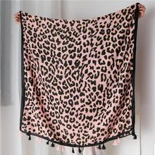 Charger l&#39;image dans la galerie, Satin Silk Scarf Women Fashion Shawl Leopard Prints Silky Wraps 180x90cm, Women head Hijab, Head Wrap