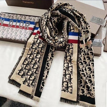 Load image into Gallery viewer, Women Fashion Imitate Cashmere Long Scarf Letter Winter Warm Shawl 190*60cm, Reversible Side Unisex Winter Scarf