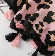 Cargar imagen en el visor de la galería, Satin Silk Scarf Women Fashion Shawl Leopard Prints Silky Wraps 180x90cm, Women head Hijab, Head Wrap