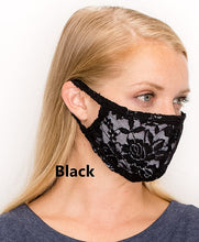 Charger l&#39;image dans la galerie, Cooling Lace Masks , Washable, Breathable, Reusable Single or Double Layers Face Covering, Made in USA