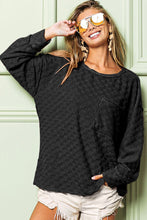 Charger l&#39;image dans la galerie, Checkered Round Neck Exposed Seam Top
