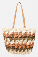 Charger l&#39;image dans la galerie, Fame Straw Braided Striped Tote Bag
