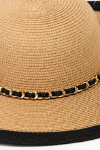 Cargar imagen en el visor de la galería, Fame Chain Black Trim Straw Hat