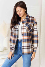 Charger l&#39;image dans la galerie, Double Take Plaid Button Front Shirt Jacket with Breast Pockets