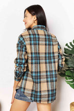 Load image into Gallery viewer, Double Take Plaid Curved Hem Shirt Jacket with Breast Pockets