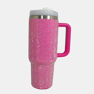 Rhinestone Stainless Steel Tumbler with Straw, Crystal Stainless Steel Tumbler with Straw, Gift for her