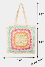 Charger l&#39;image dans la galerie, Fame Rainbow Crochet Knit Tote Bag