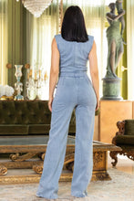 Load image into Gallery viewer, Washed Denim Stretch Fashion Jumpsuit