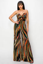 Load image into Gallery viewer, Allover Print Twist Front Wide Leg Jumpsuit