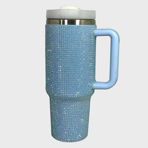 Rhinestone Stainless Steel Tumbler with Straw, Crystal Stainless Steel Tumbler with Straw, Gift for her