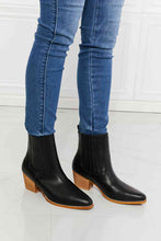 Load image into Gallery viewer, MMShoes Love the Journey Stacked Heel Chelsea Boot in Black