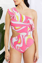 Charger l&#39;image dans la galerie, Marina West Swim Vitamin C Asymmetric Cutout Ruffle Swimsuit in Pink