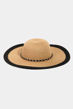 Load image into Gallery viewer, Fame Chain Black Trim Straw Hat