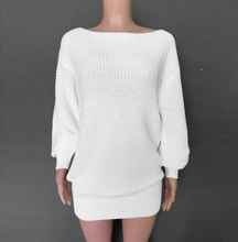 Cargar imagen en el visor de la galería, Cozy Oversized Knitted Sweater Dress, Boho Knitted Sweater Dress