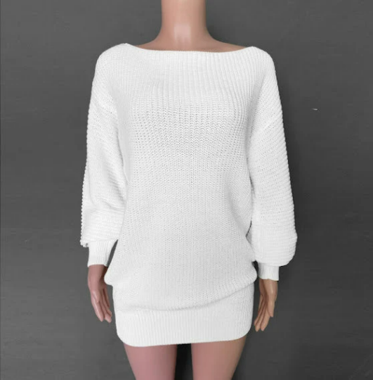 Cozy Oversized Knitted Sweater Dress, Boho Knitted Sweater Dress