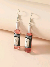Cargar imagen en el visor de la galería, Wine Bottle Charm Drop Earrings