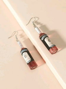 Wine Bottle Charm Drop Earrings