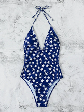 Load image into Gallery viewer, Star Print Halter One Piece Swimsuit