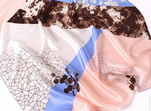 Satin Silk Scarf Women Fashion Colorful Prints Silky Wraps 180x90cm, Women head Hijab, Head Wrap, Gift for Her