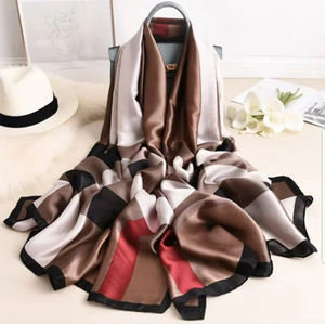 Satin Silk Scarf, Fashion Shawl Silky Wraps 180x90cm, Women head Hijab, Head Wrap