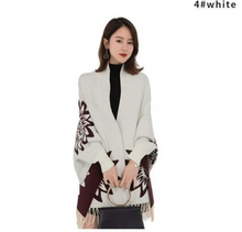 Charger l&#39;image dans la galerie, Women Fashion Cashmere Like Long Sleeves Winter Poncho 200*70cm, Reversible Side Winter Poncho, One Size Fit Most