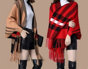 Women Open Winter Poncho, Women Fashion Winter Poncho with Long Sleeves, Winter Cape, Sweater Wrap Shawl, One Size fit Most