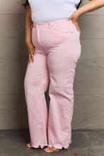 Cargar imagen en el visor de la galería, RISEN Raelene Full Size High Waist Wide Leg Jeans in Light Pink
