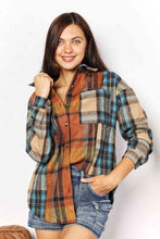 Charger l&#39;image dans la galerie, Double Take Plaid Curved Hem Shirt Jacket with Breast Pockets