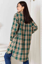 Charger l&#39;image dans la galerie, Double Take Plaid Collared Neck Long Sleeve Shirt